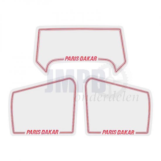 Stickerset Honda MT50 Paris Dakar Wit / Rood 3-Delig