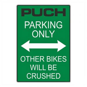 Sticker "Puch Parking Only" Groen