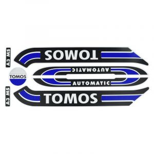 Stickerset Tomos A3 Oud Model Donkerblauw