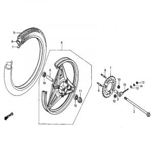 Achterwiel Honda MB50