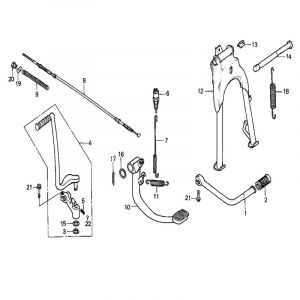 Pedalen / Kickstart / Standaard Honda MB50