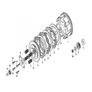 Koppelingshuis / Platen Honda MT50