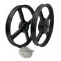 16 Inch Velgenset Zwart Vespa Ciao/Bravo/SI